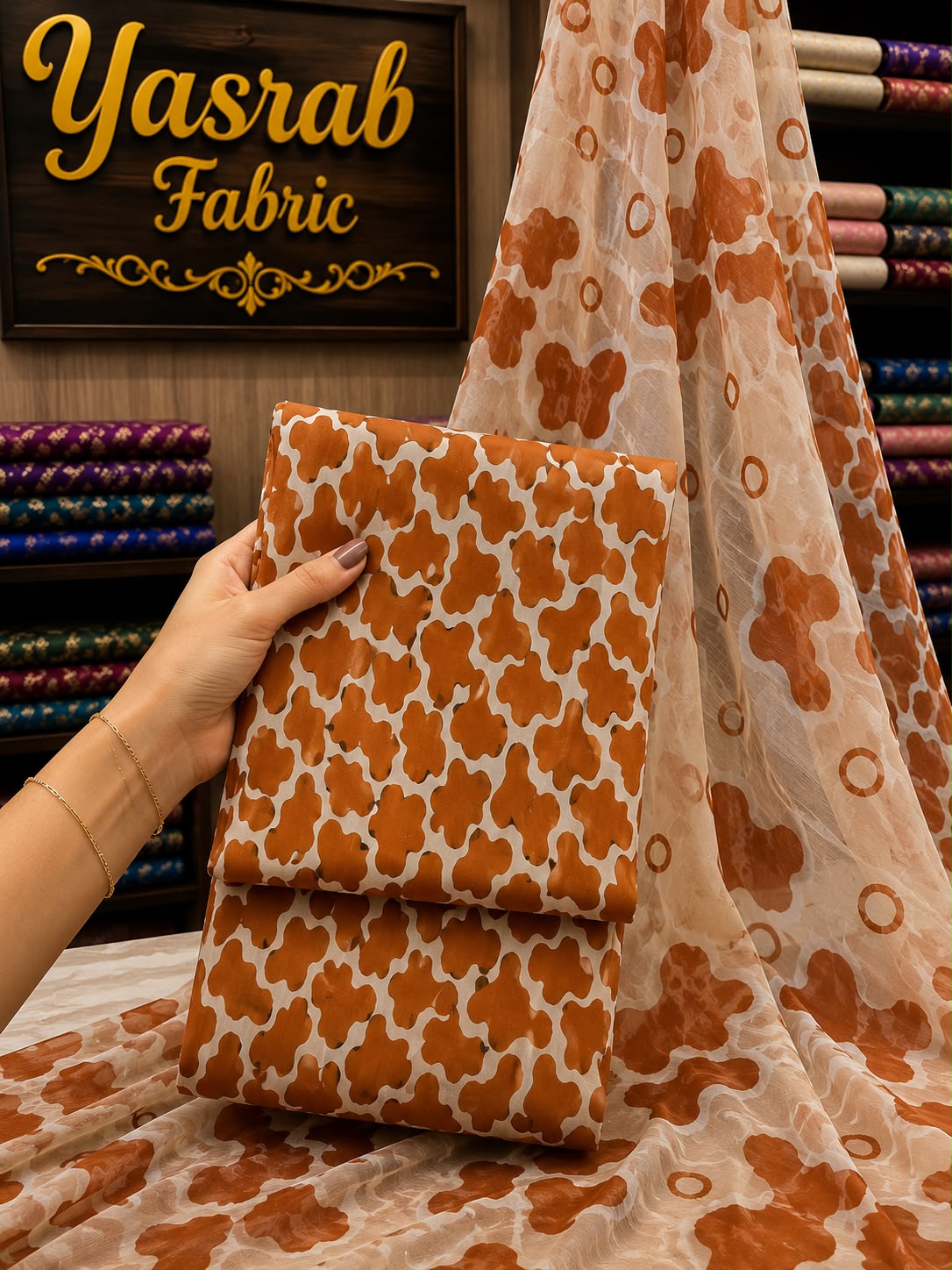 3 Piece-Lawn Suit With Bamber Dupatta