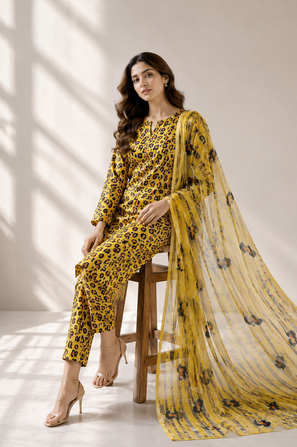 3 Piece Unstitched Lawn Suit / Bamber Dupatta