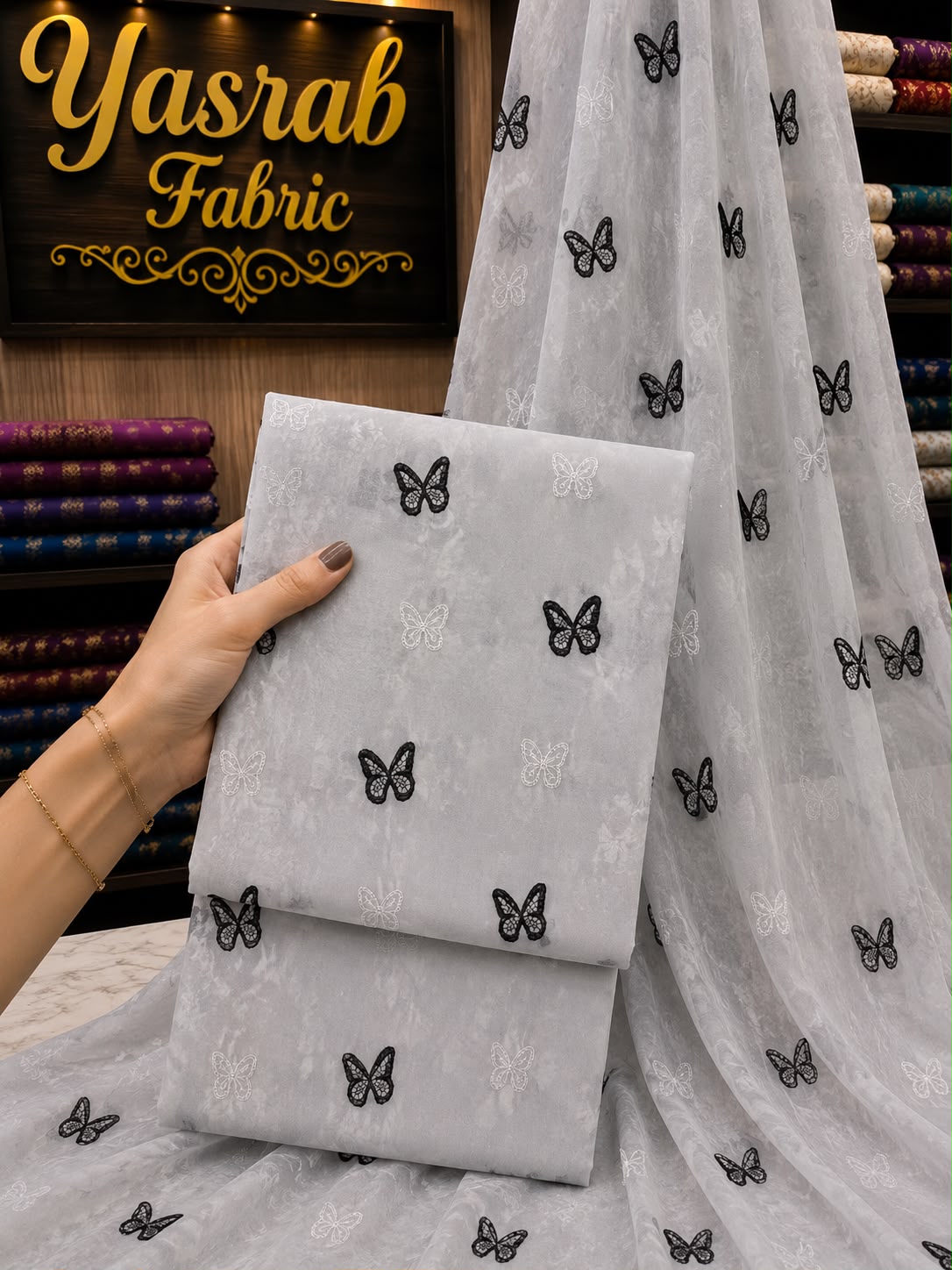3 Piece-Lawn Suit Embroiderd With Bamber Embroiderd Dupatta