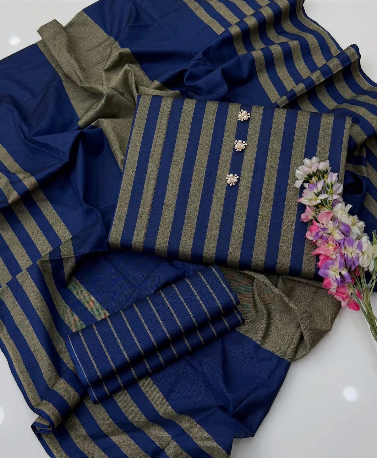 KHAADI SUSI MARINA 3-PC WINTER UNSTITCHED D-207 Royal Blue