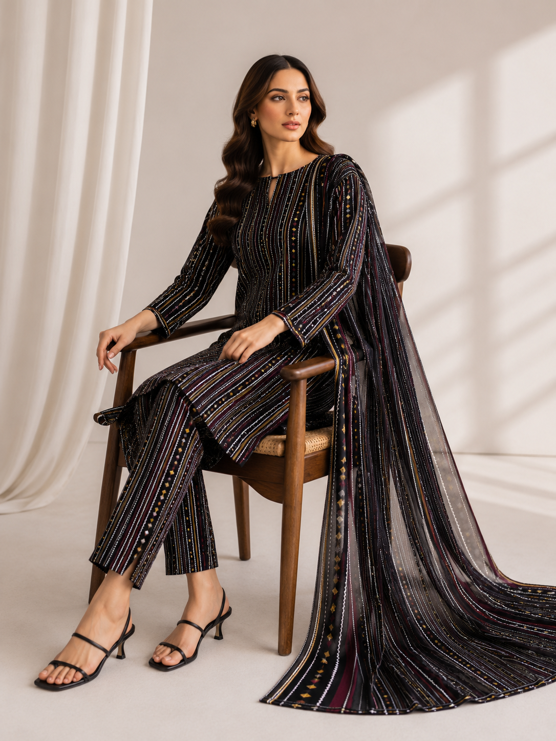 3 Piece Unstitched Lawn Suit / Bamber Dupatta