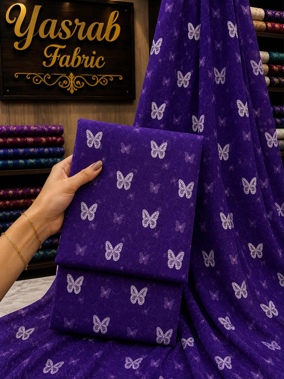 3 Piece-Lawn Suit Embroiderd With Bamber Embroiderd Dupatta