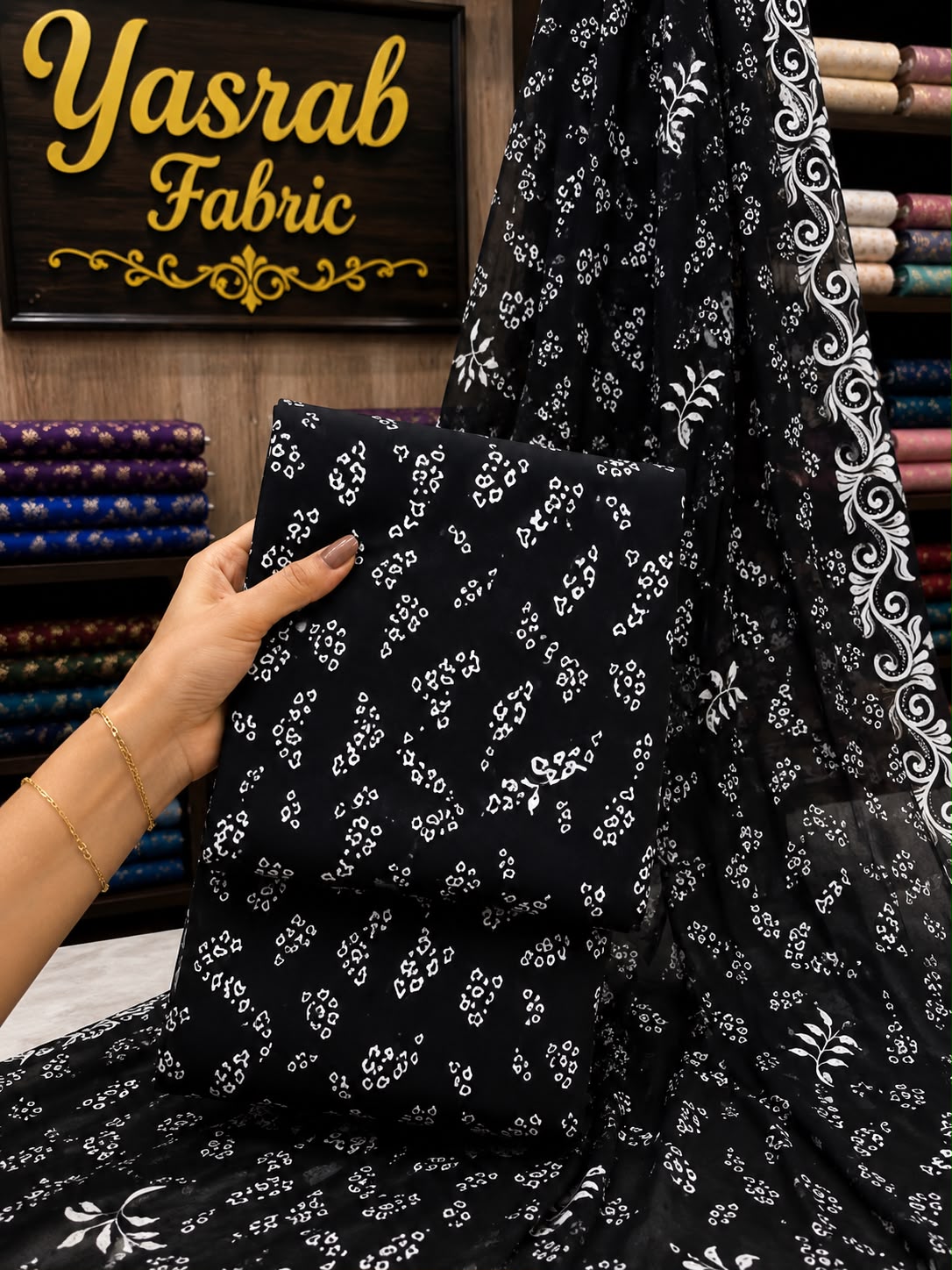 3 Piece-Lawn Suit With Bamber Dupatta