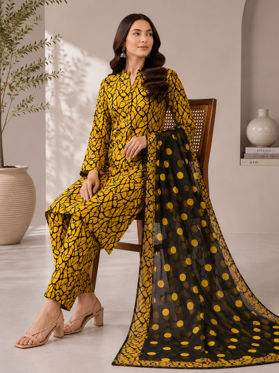 3 Piece Unstitched Lawn Suit / Bamber Dupatta