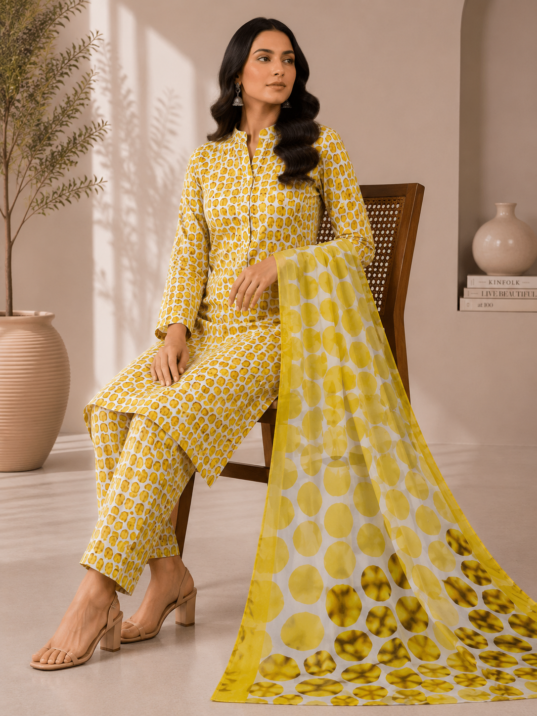 3 Piece Unstitched Lawn Suit / Bamber Dupatta