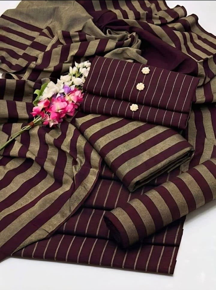 KHAADI SUSI MARINA 3-PC WINTER UNSTITCHED D-206 Mahroon