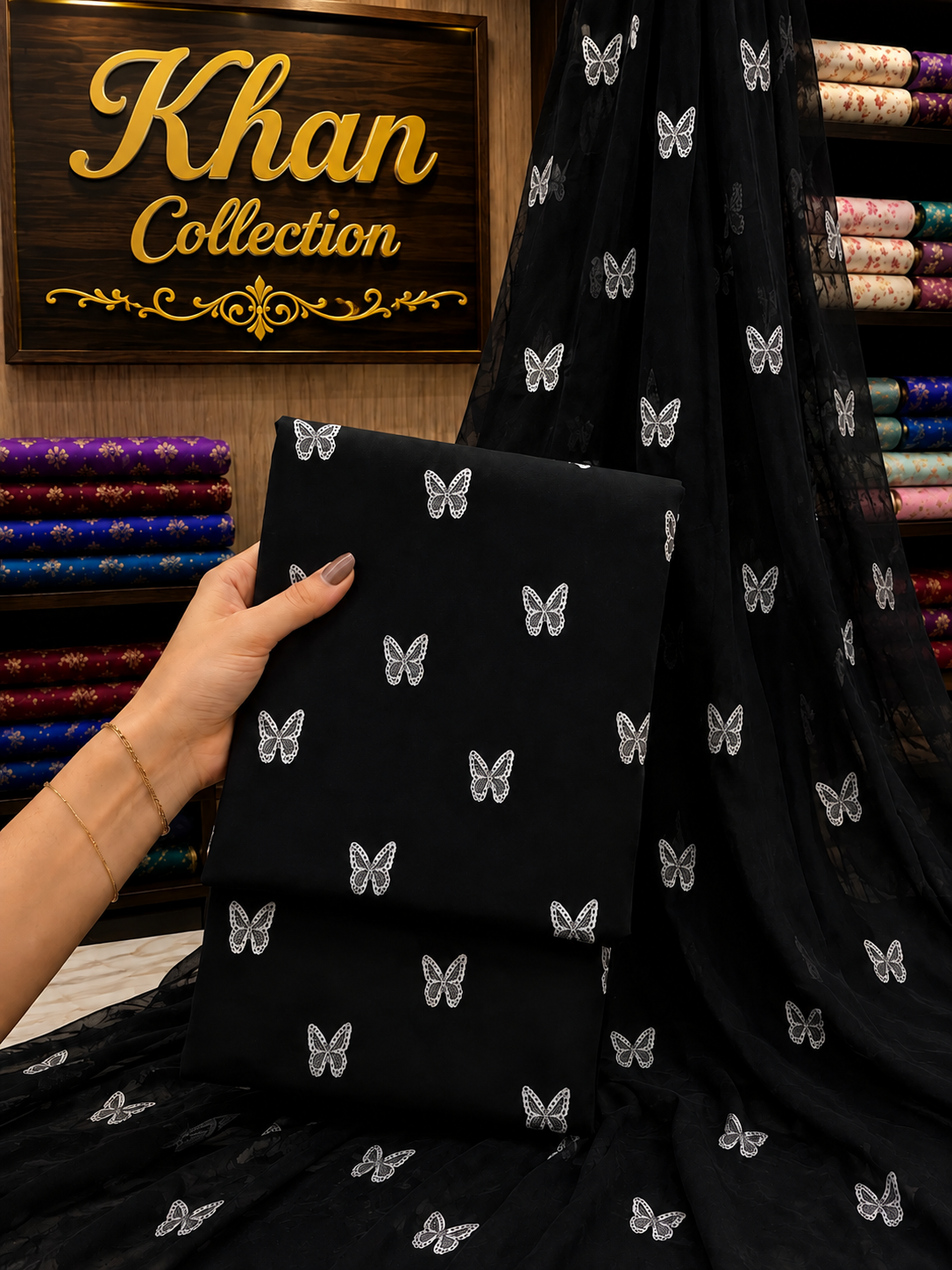 3 Piece-Lawn Suit Embroiderd With Bamber Embroiderd Dupatta