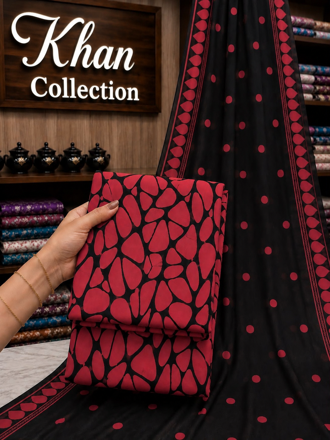 3 Piece-Lawn Suit With Bamber Dupatta