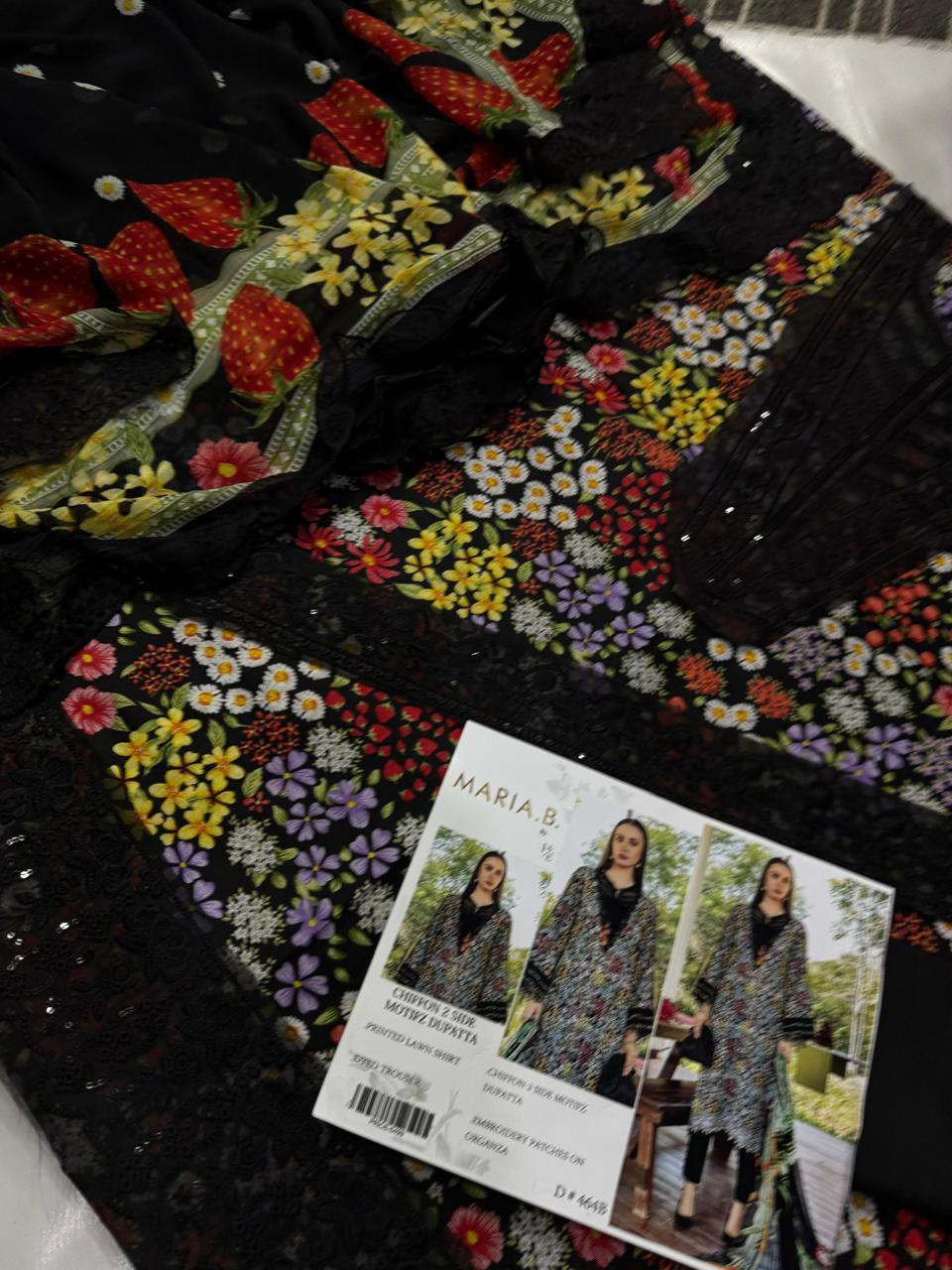 3PC PURE LAWN . EMBROIDERED