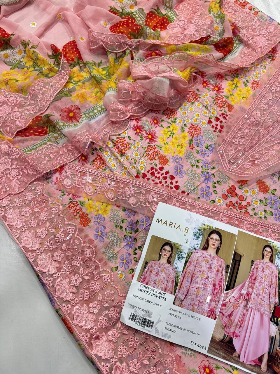 3PC PURE LAWN . EMBROIDERED
