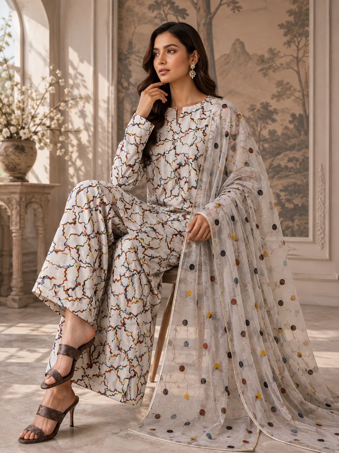 Premium Lawn 3pc With Bamber Dupatta