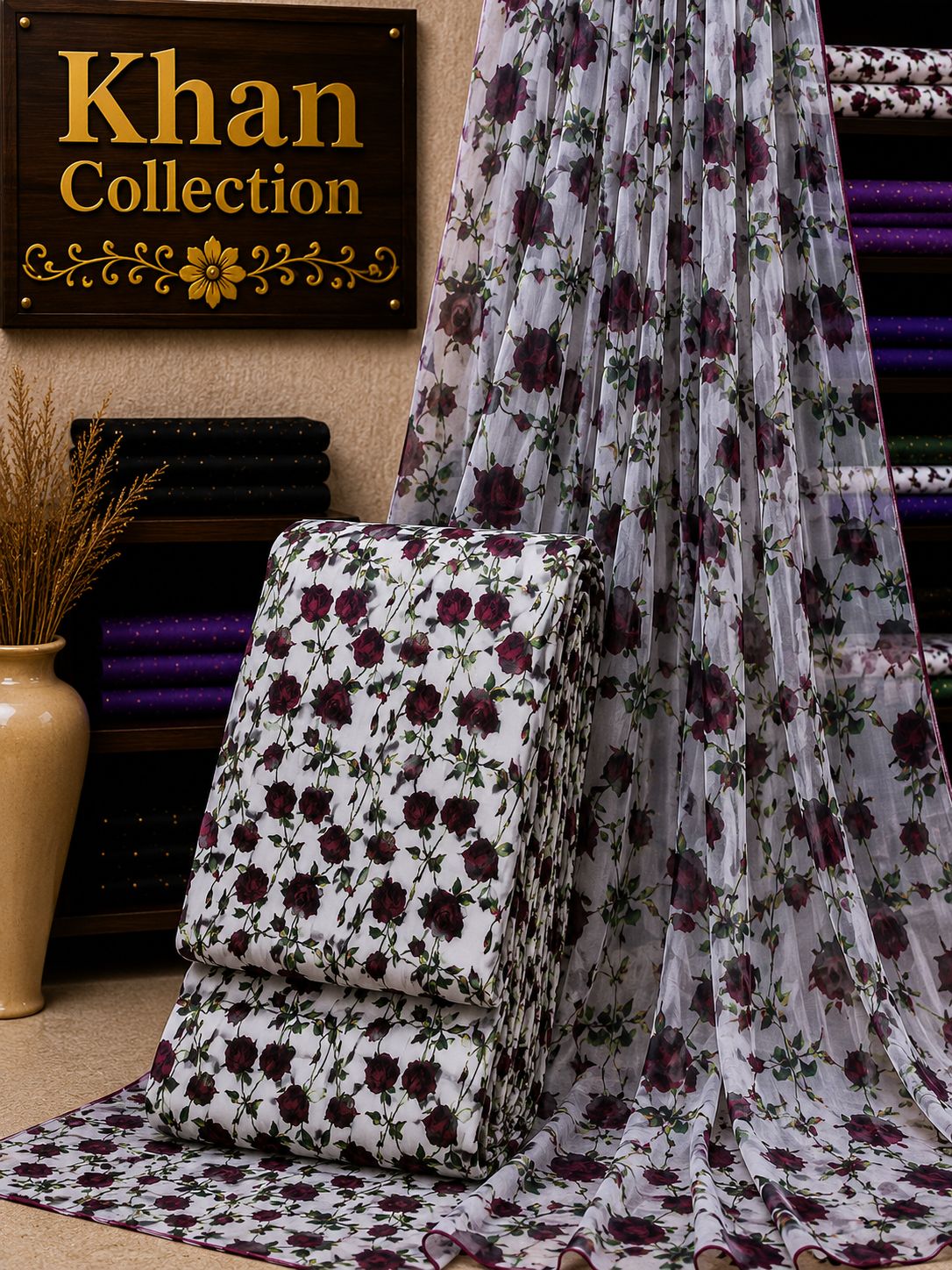 Digital Printed Linen 3Pc With Bamber Chiffon Dupata