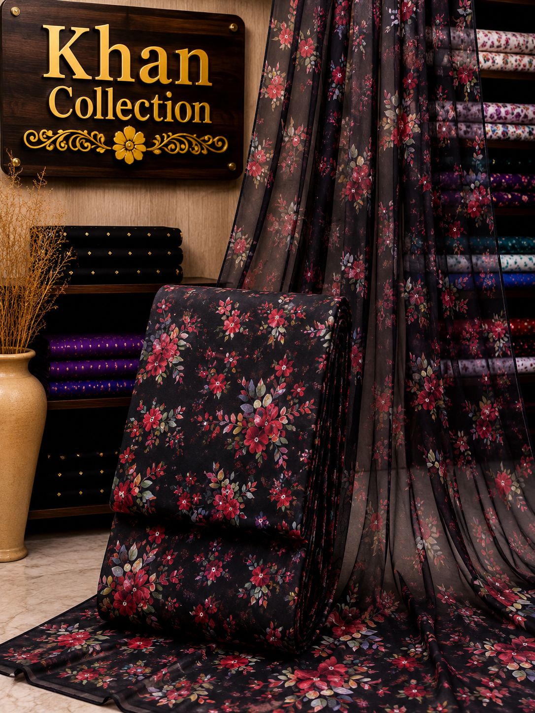Digital Printed Linen 3Pc With Bamber Chiffon Dupata