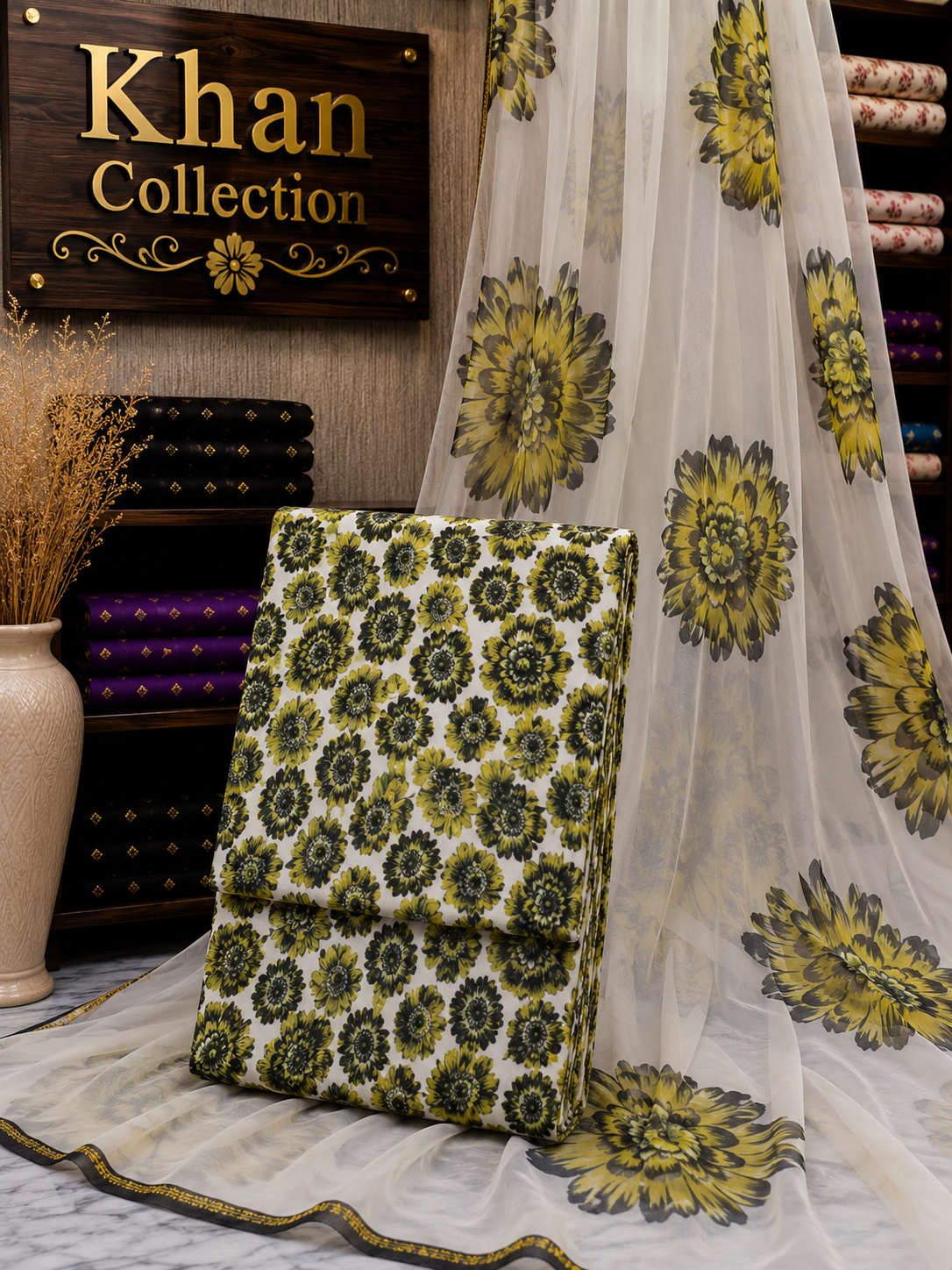 Digital Printed Linen 3Pc With Bamber Chiffon Dupata