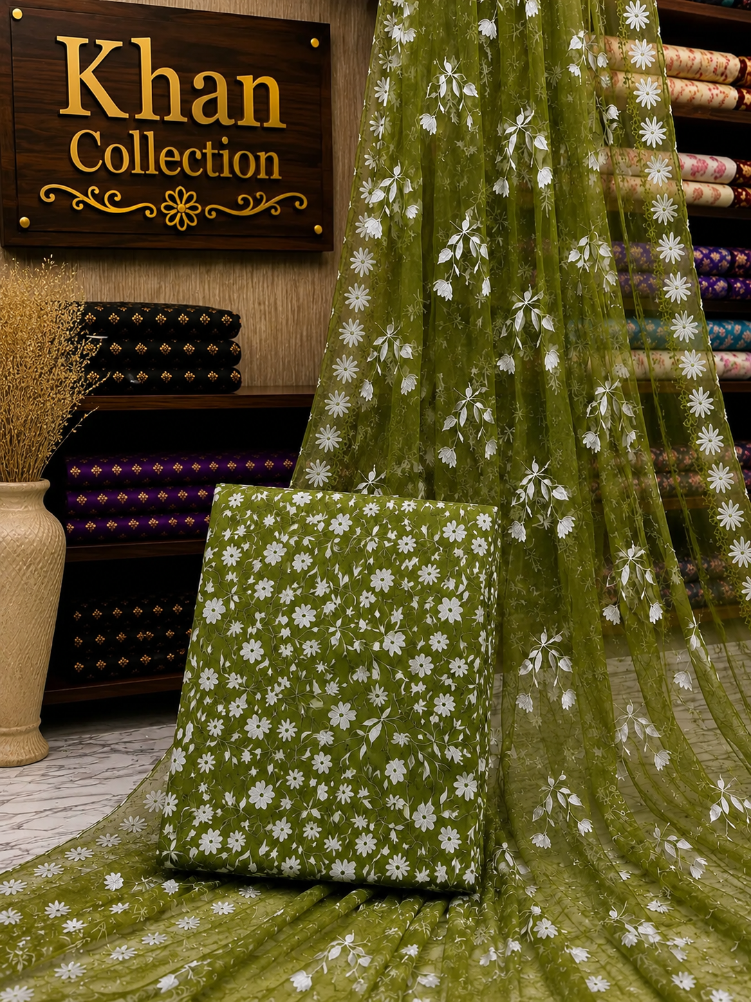 Digital Printed Linen 3Pc With Bamber Chiffon Dupata