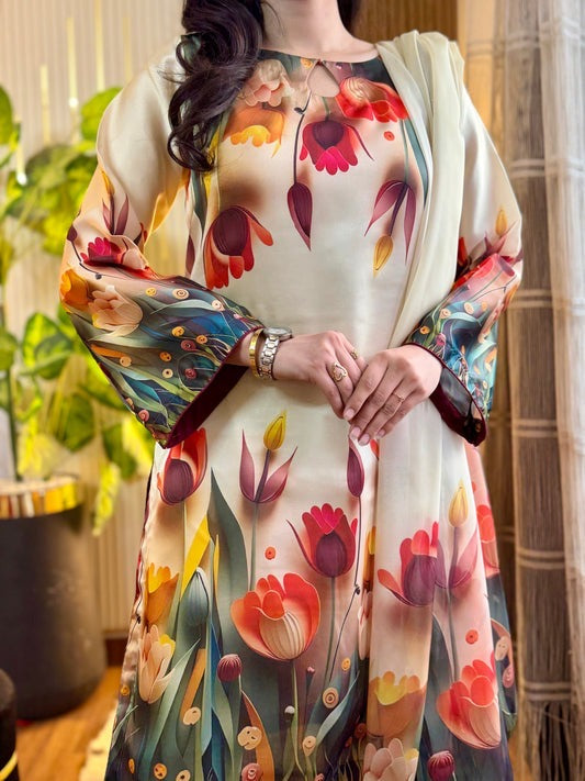 DIGITAL PRINT PREMIUM  SILK 3PC UNSTITCHED