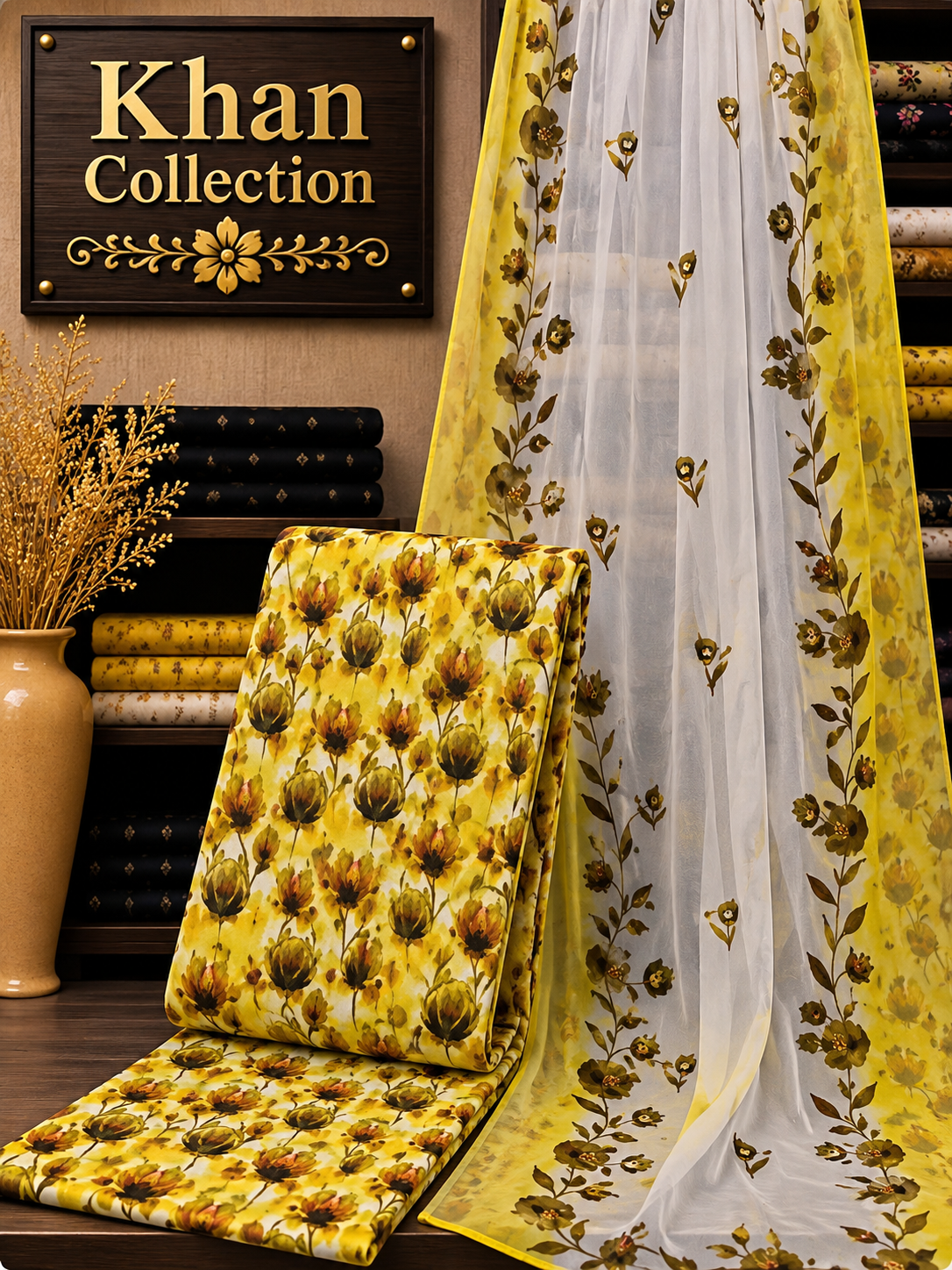 Digital Printed Linen 3Pc With Bamber Chiffon Dupata