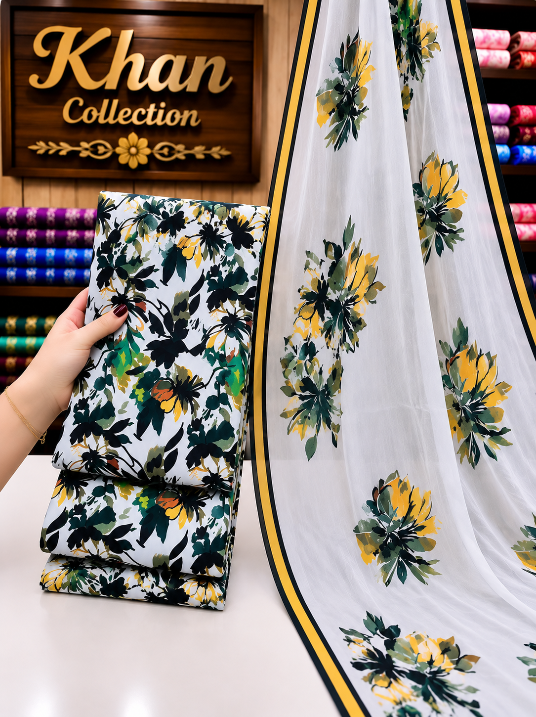 Winter Digital Printed Linen 3Pc With Bamber Chiffon Duppta