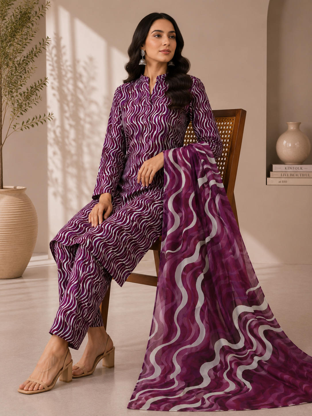 3 Piece Unstitched Lawn Suit / Bamber Dupatta