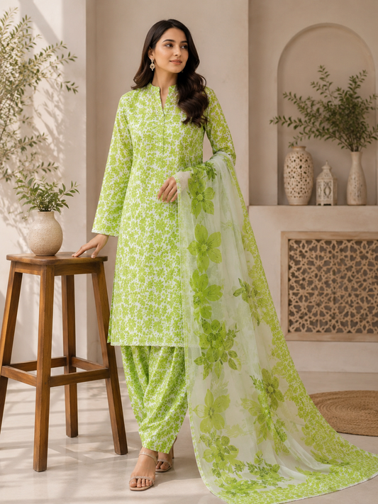 3 Piece Unstitched Lawn Suit