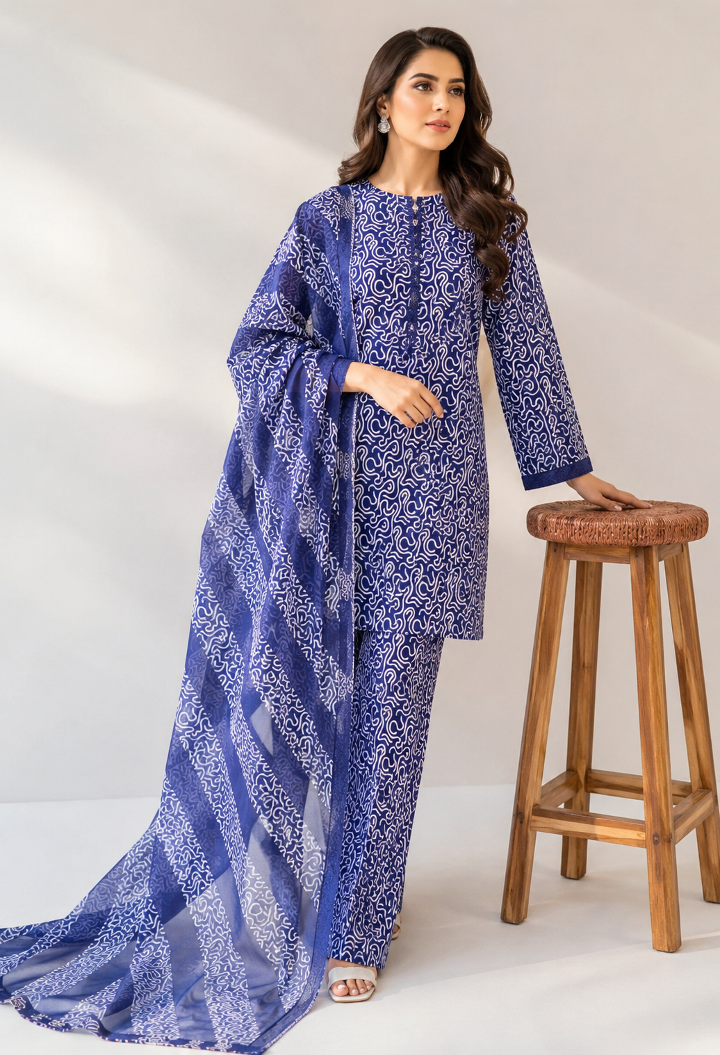 3 Piece Unstitched Lawn Suit