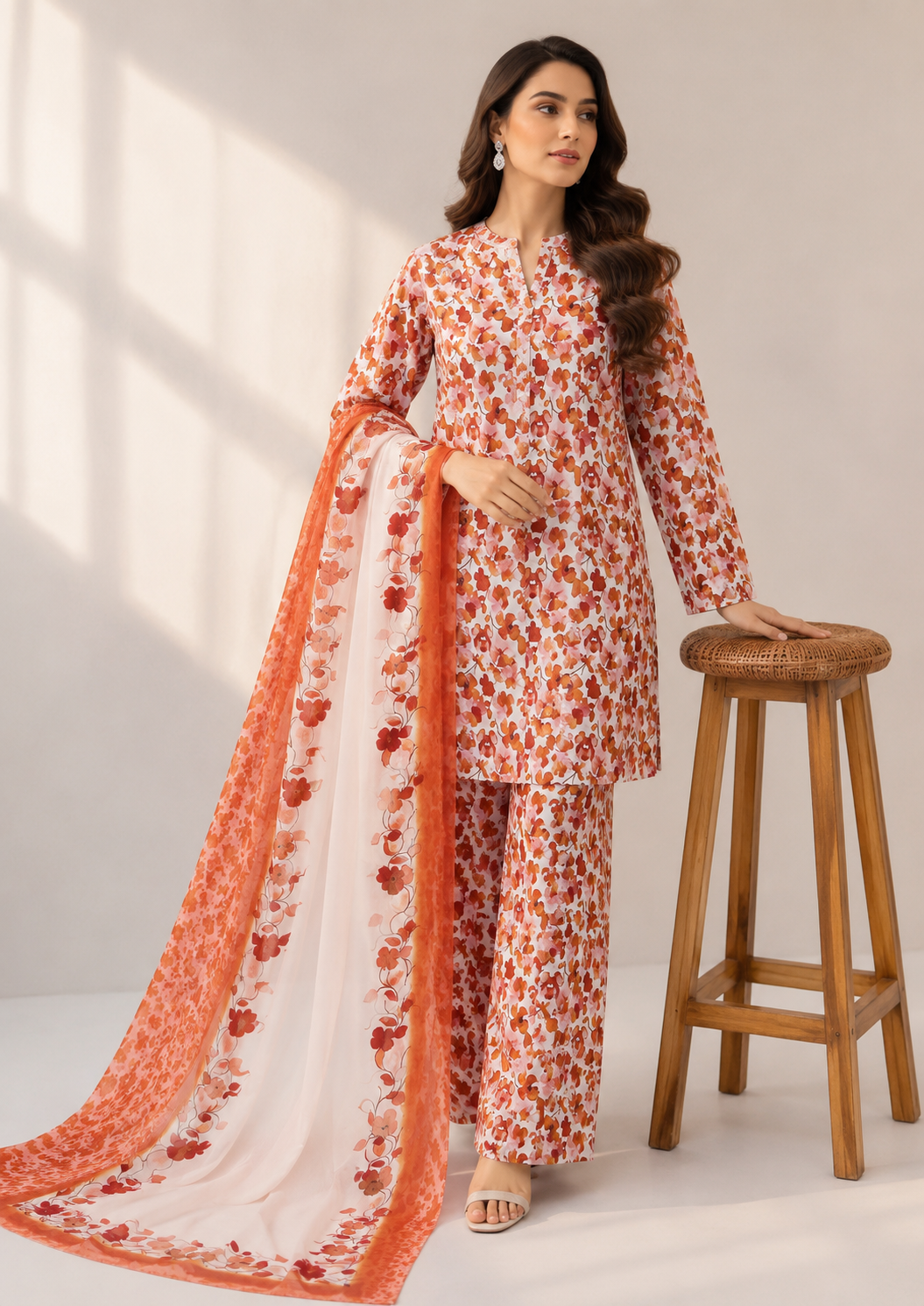 3 Piece Unstitched Lawn Suit