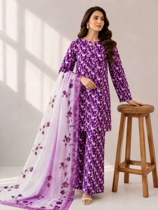 3 Piece Unstitched Lawn Suit
