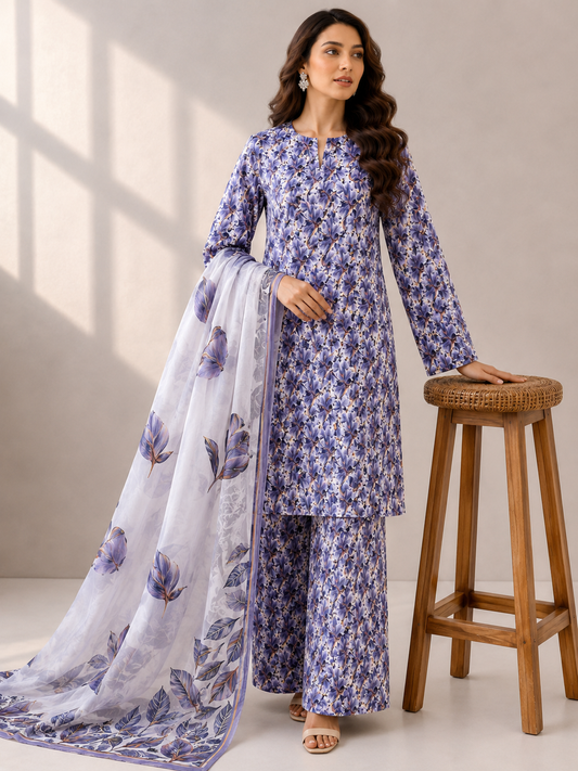 3 Piece Unstitched Lawn Suit