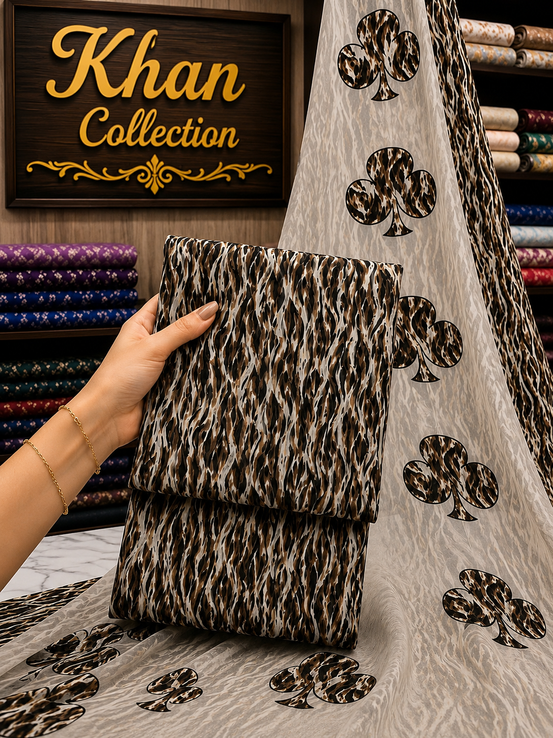 3 Piece-Lawn Suit With Bamber Dupatta