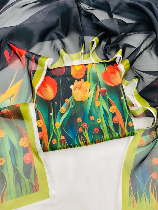DIGITAL PRINT PREMIUM  SILK 3PC UNSTITCHED