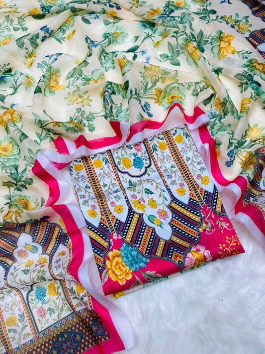 DIGITAL PRINT PREMIUM  SILK 3PC UNSTITCHED
