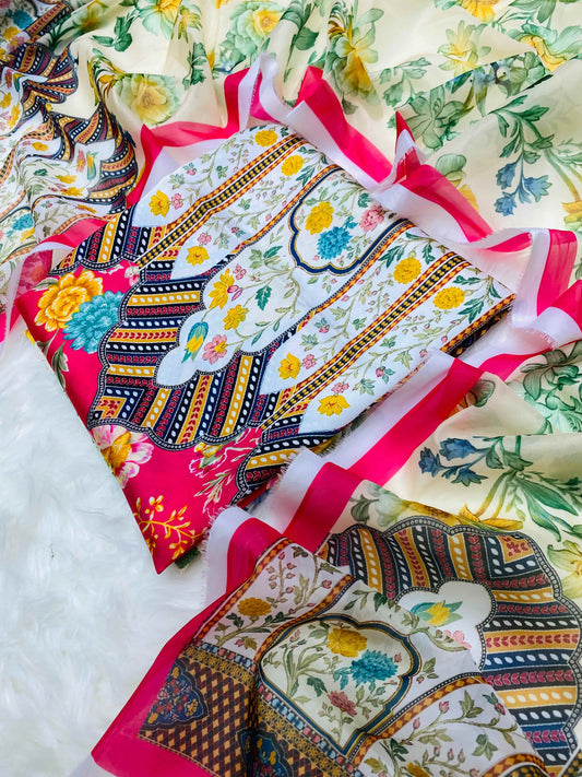 DIGITAL PRINT PREMIUM  SILK 3PC UNSTITCHED