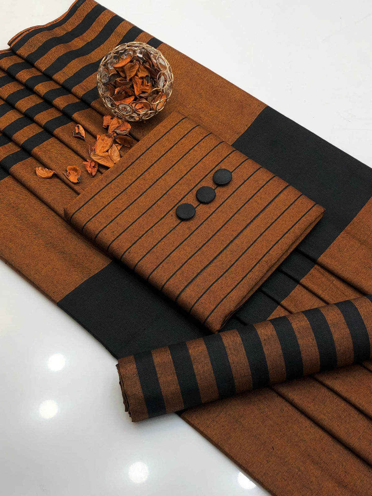 KHAADI SUSI MARINA 3-PC WINTER UNSTITCHED (D-202) Copper
