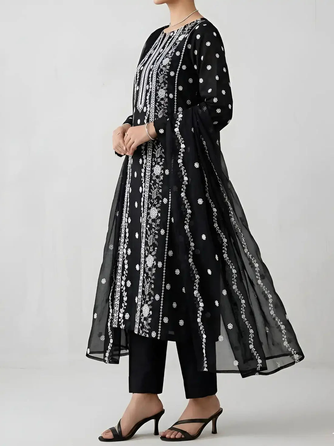 3PC PURE LAWN HEAVY. EMBROIDERED
