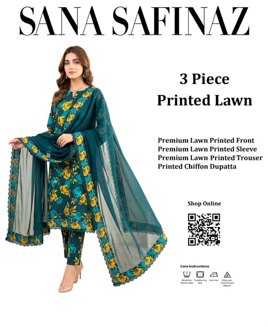DORIYA LAWN PRINTED 3PC T-007