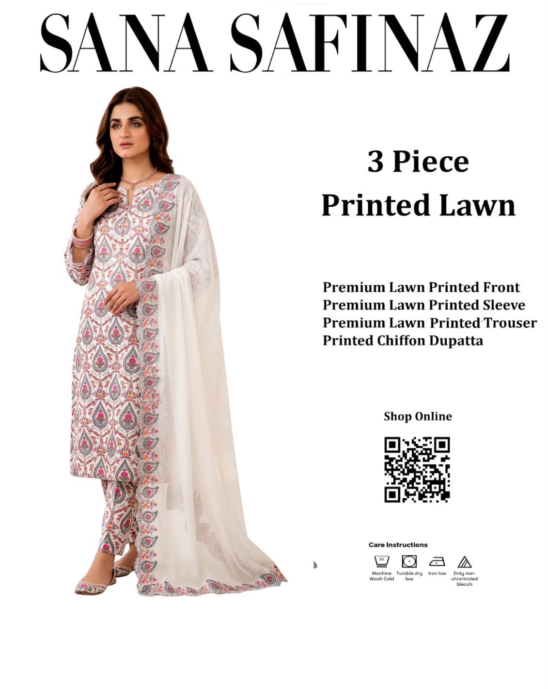 DORIYA LAWN PRINTED 3PC T-006