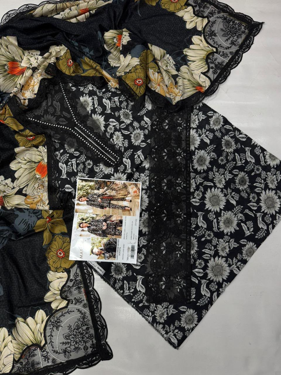 3PC PURE LAWN . EMBROIDERED