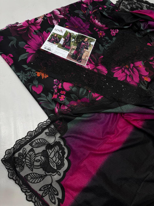 3PC PURE LAWN . EMBROIDERED