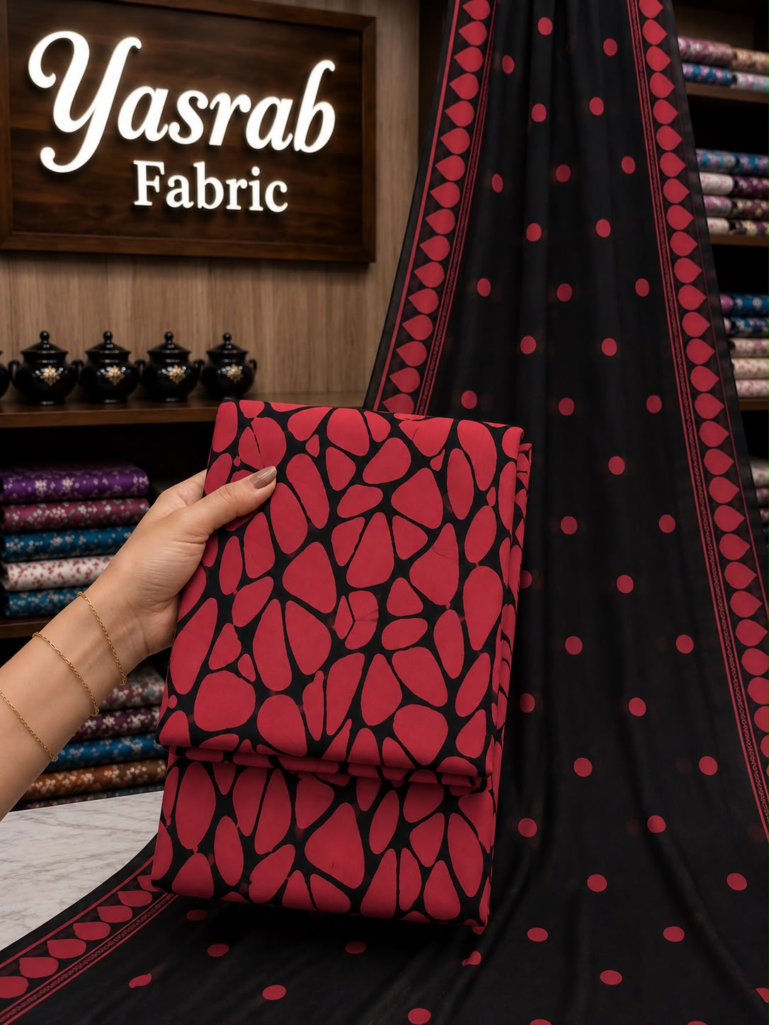 3 Piece-Lawn Suit With Bamber Dupatta