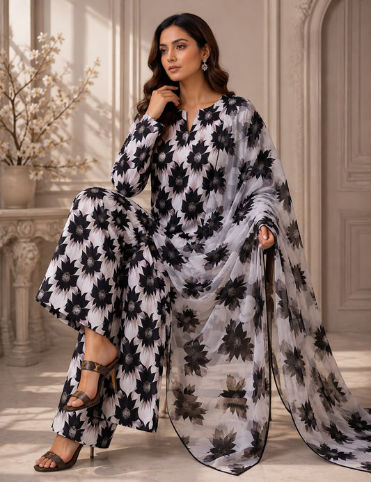 Premium Lawn 3pc With Bamber Dupatta
