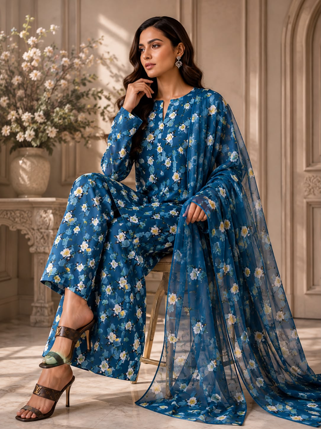 Premium Lawn 3pc With Bamber Dupatta