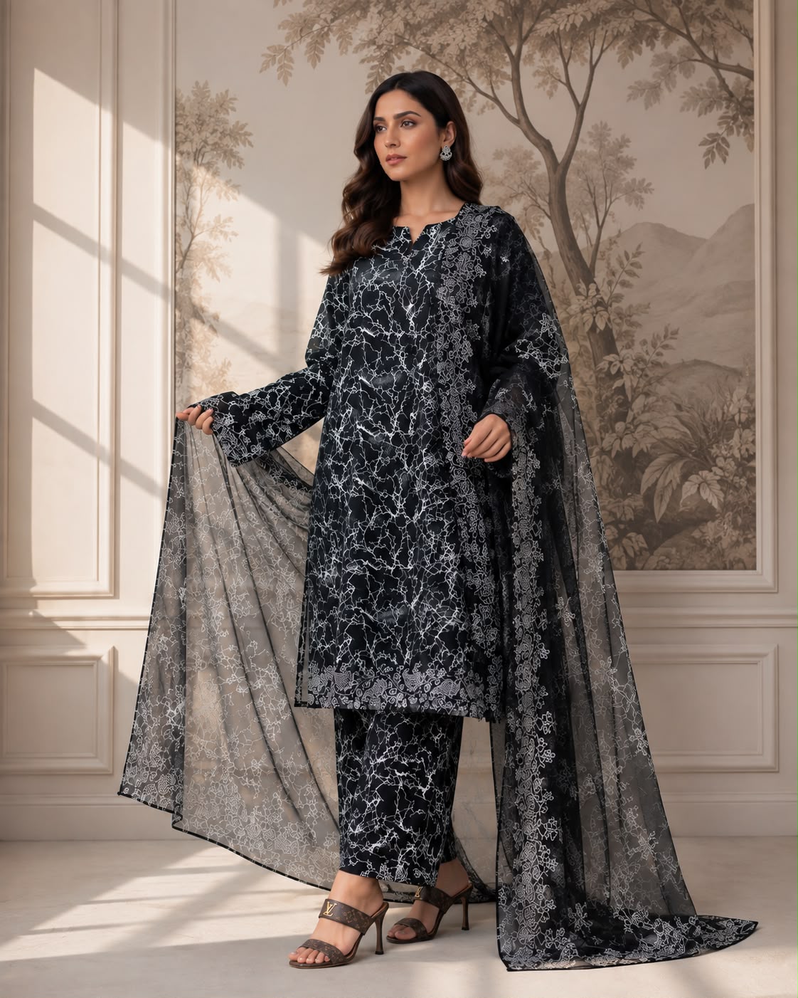 Premium Lawn 3pc With Bamber Dupatta