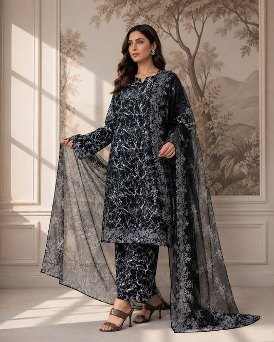 Premium Lawn 3pc With Bamber Dupatta