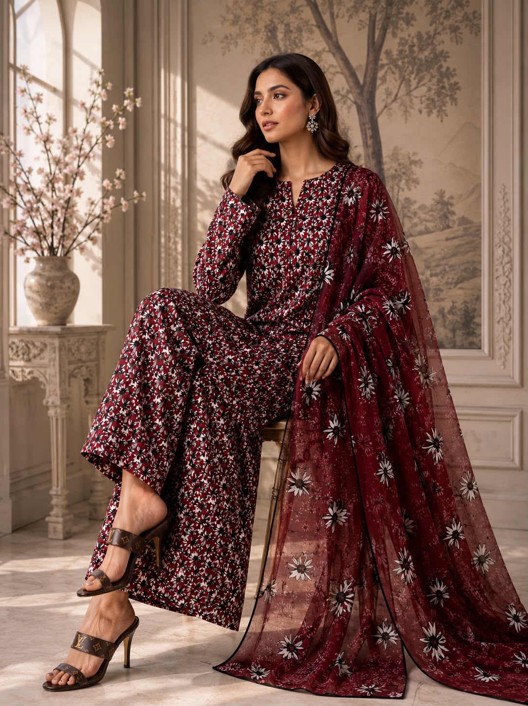 Premium Lawn 3pc With Bamber Dupatta