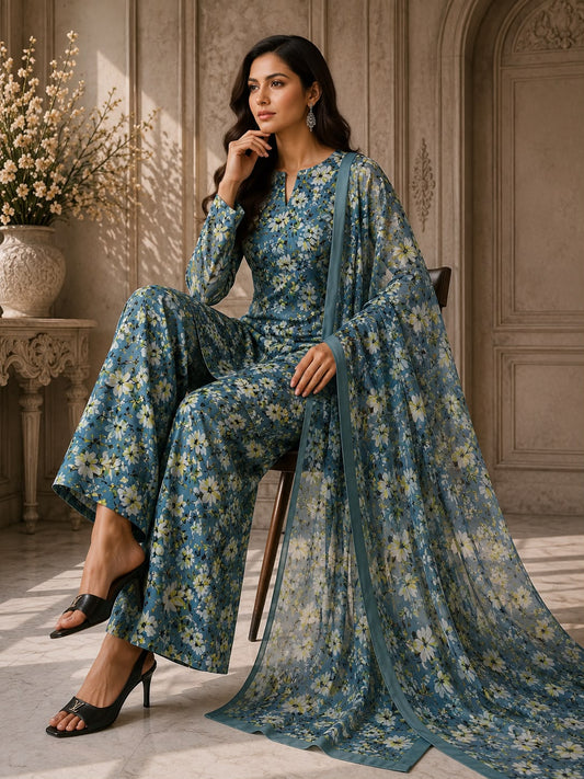 Premium Lawn 3pc With Bamber Dupatta