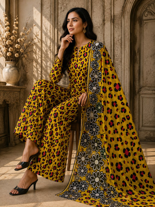 Premium Lawn 3pc With Bamber Dupatta