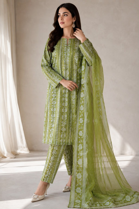 Premium Lawn 3pc With Bamber Dupatta