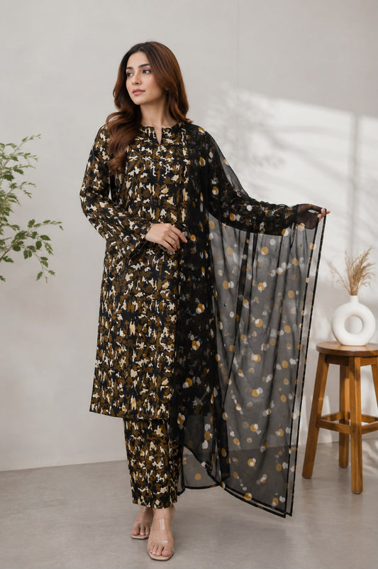 Premium Lawn 3pc With Bamber Dupatta