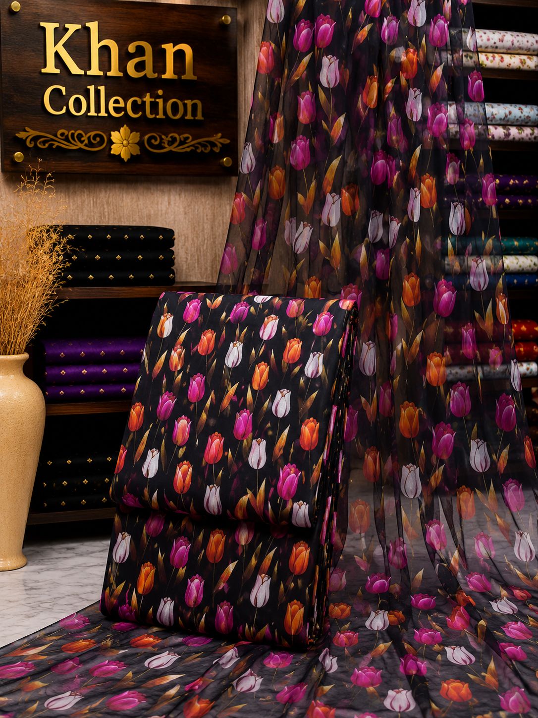 Digital Printed Linen 3Pc With Bamber Chiffon Dupata