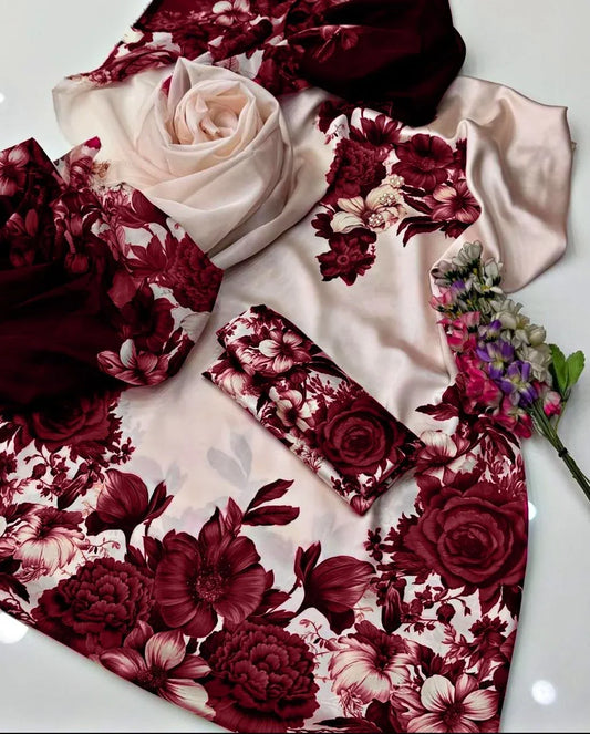 DIGITAL PRINT PREMIUM  SILK 3PC UNSTITCHED